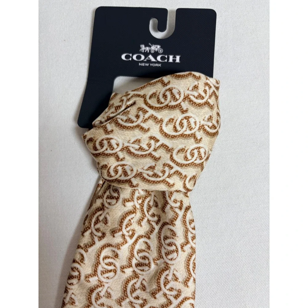 Coach CCH STK Logo Print Silk Square Scarf 33.5